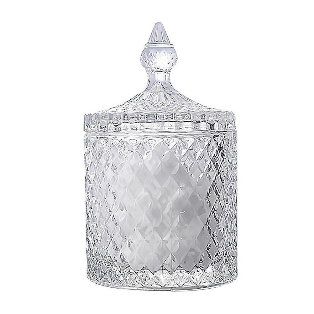 Crystal Container Glass Snacks Storage for Homeowners Clear 8x8x14cm 1Set