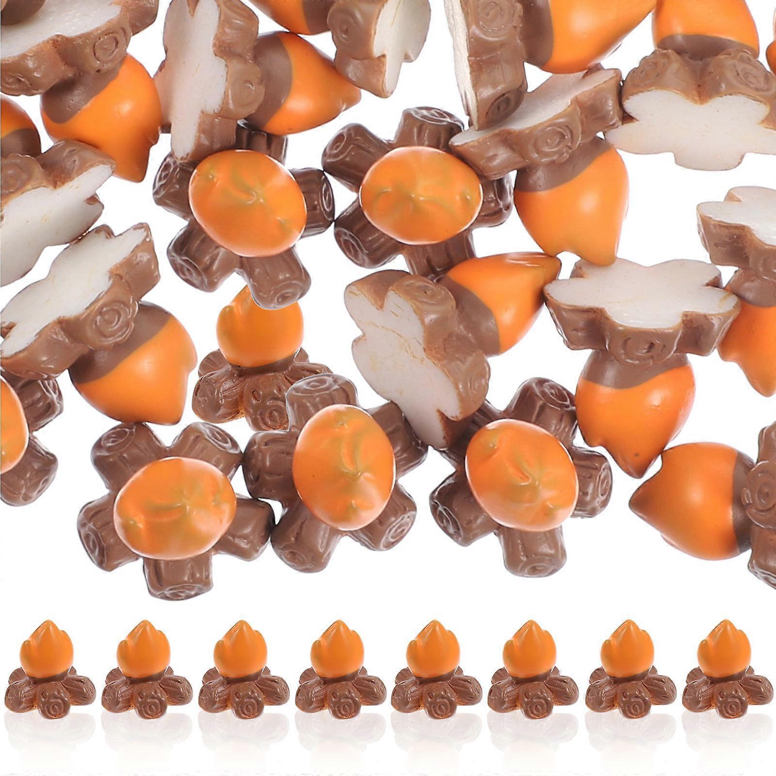 Miniature Resin Fire DIY Props 1X0.9X0.9CM 30Pcs