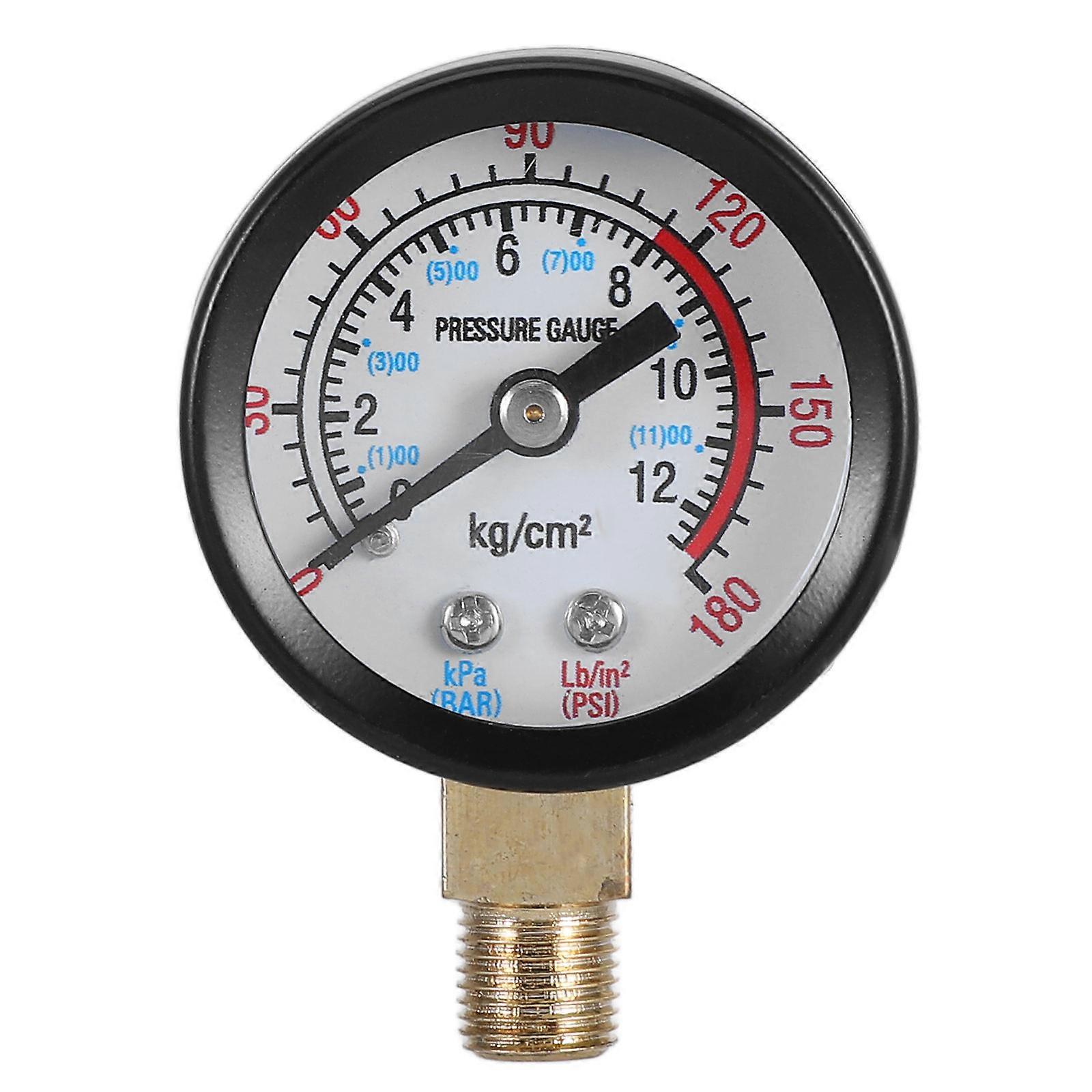 High Accuracy Pressure Gauge for Air Compressors Tools with Case 0-12KG Black ABS Material