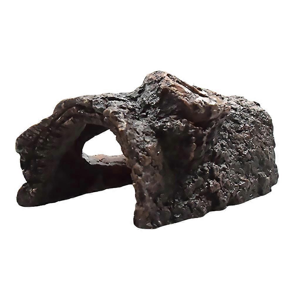 1Pc Aquarium Decoration Resin Simulation Tree Bark Hiding Cave for Fish Reptile