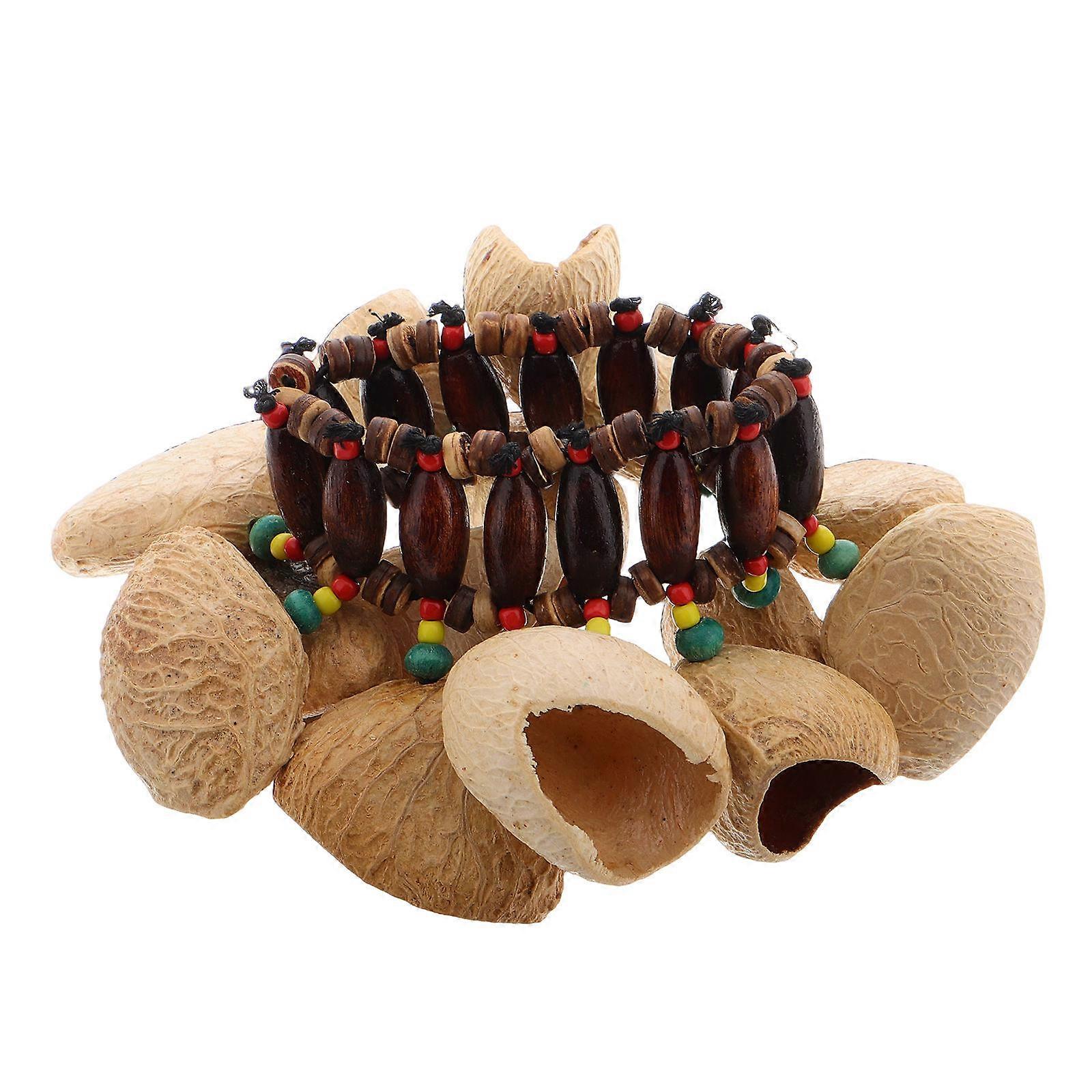 Nuts Handbell Interconnected Bracelet Cultural Performances Sound Effect Creation Natural Nut Shells 1Pcs