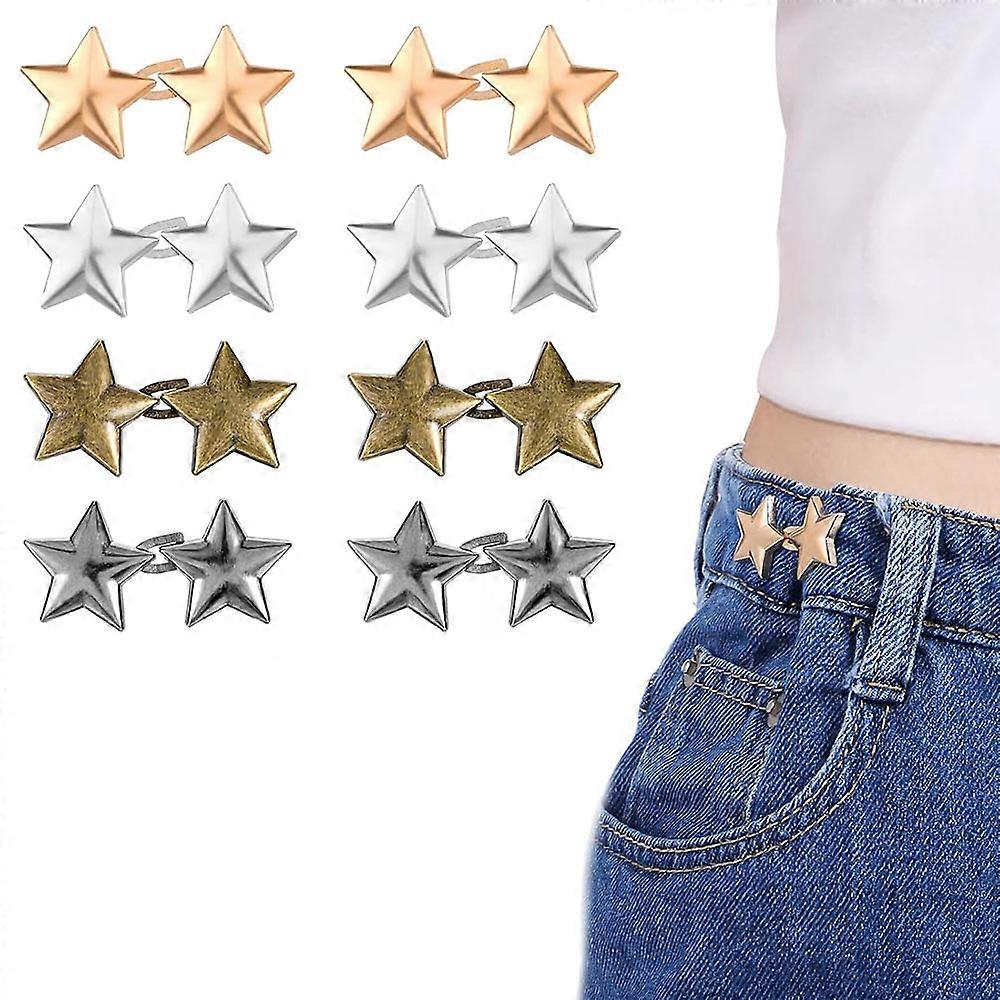 8 Sets Star Adjustable No Sewing Required Buttons No Tools Instant Pan