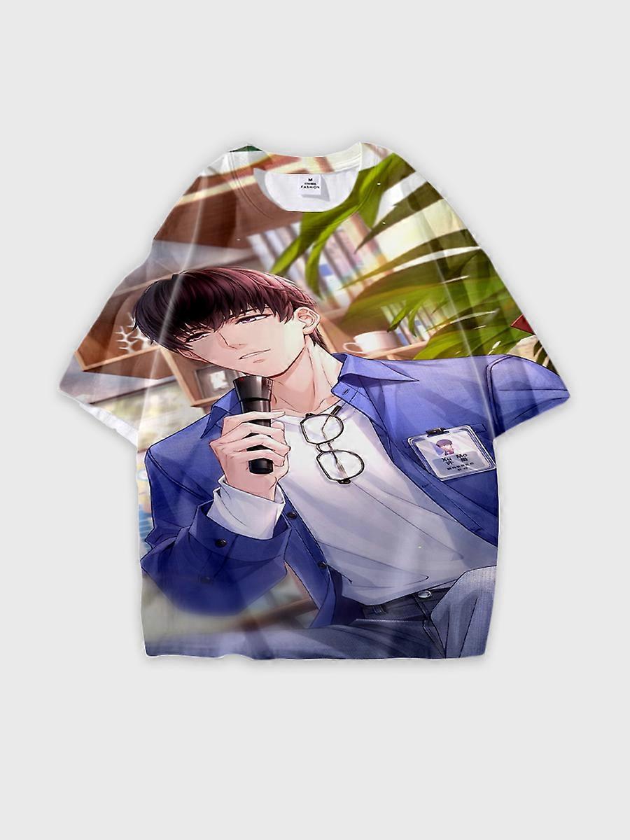 T-shirt round neck Role Pattern loose short sleeve E1060