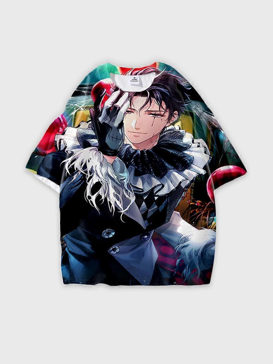 T-shirt round neck Role Pattern loose short sleeve E3599