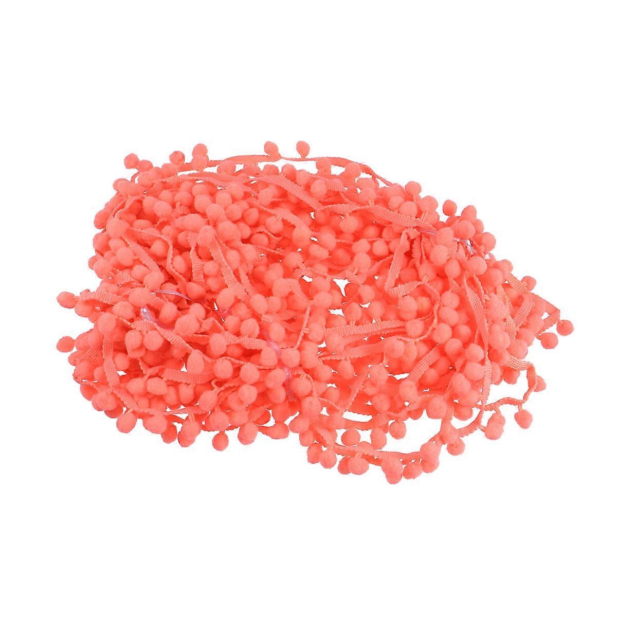 Red Chinlon Ball Fringe Trim for DIY Edges Ideal for Maternity Wear Kids Clothes 9m
