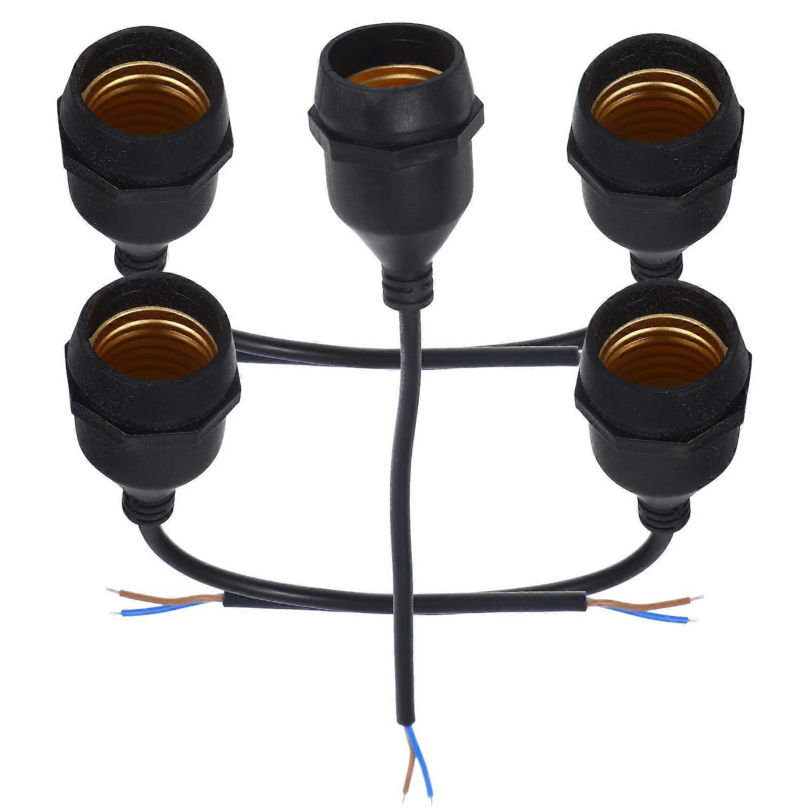 Black E27 Hanging Light Socket Waterproof Lamp Holder with Vintage Style