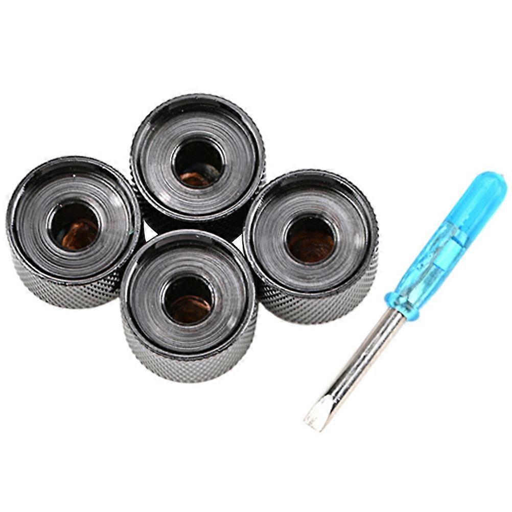 Black Metal Guitar Volume Knob for Instrument Replacement with Scale Easy to Install Practical Accessories