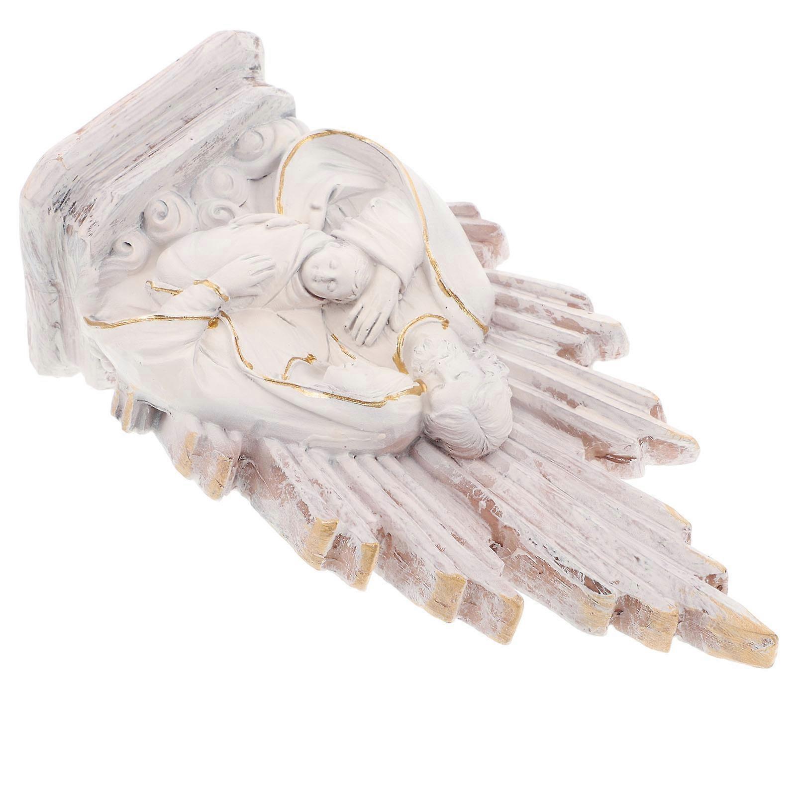 White Resin Family Statue with Crafts for Home Use Lightweight and Perfect for