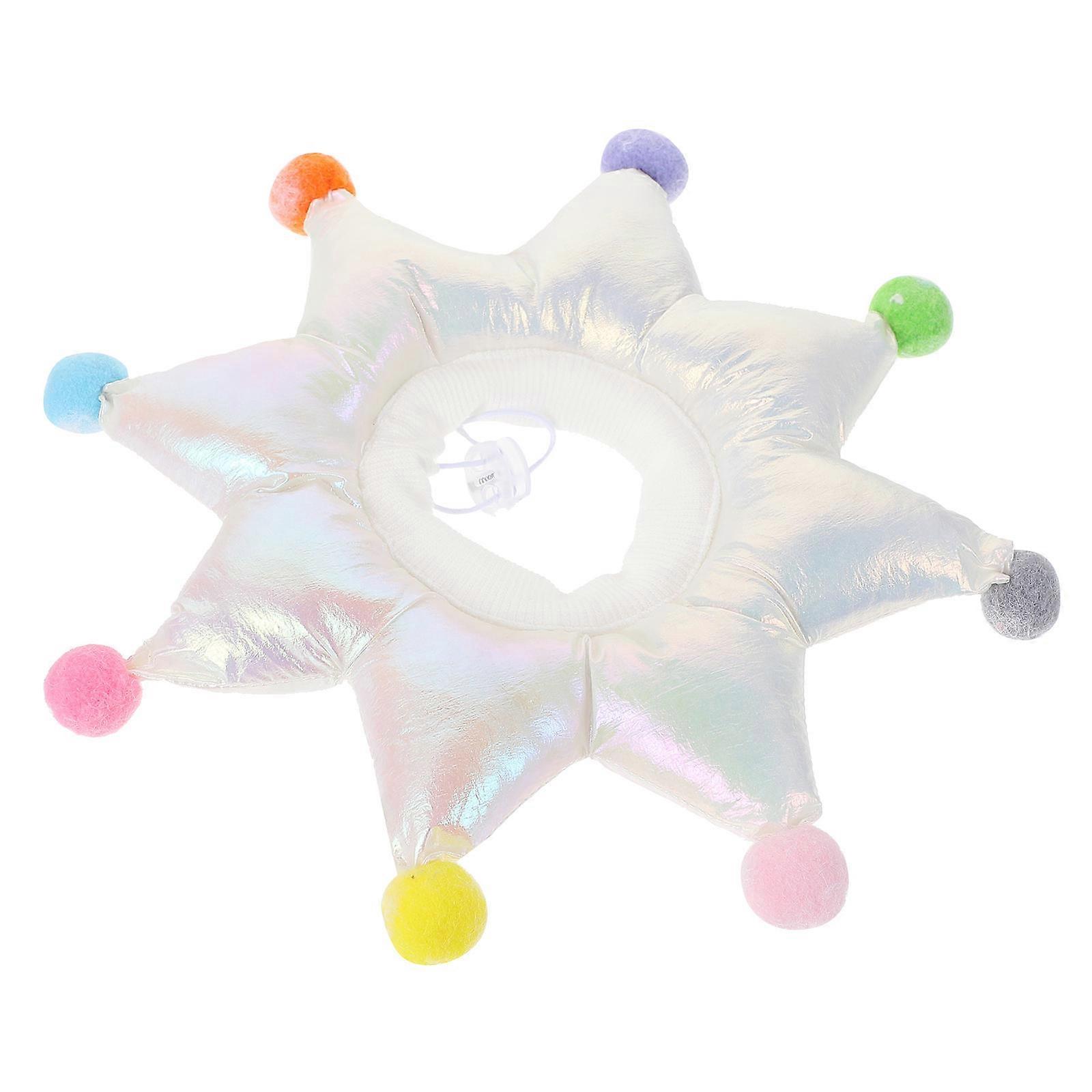 Adjustable Pet Recovery Collar White Circular Recovery Period Prevent Scratching 1Pack