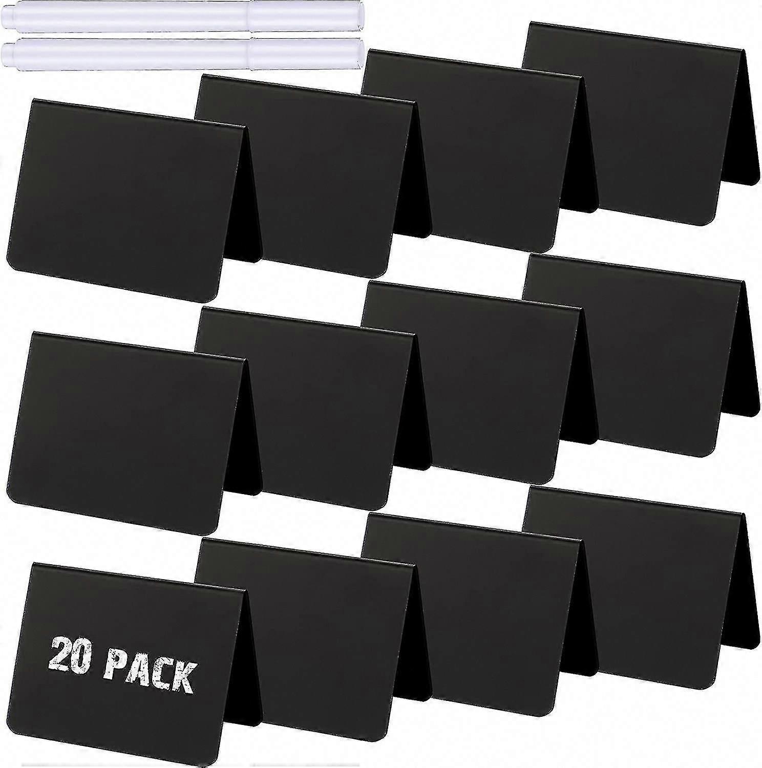 20 Mini Chalkboard Signs A-Shaped Buffet Table Tags PVC Gift Labels