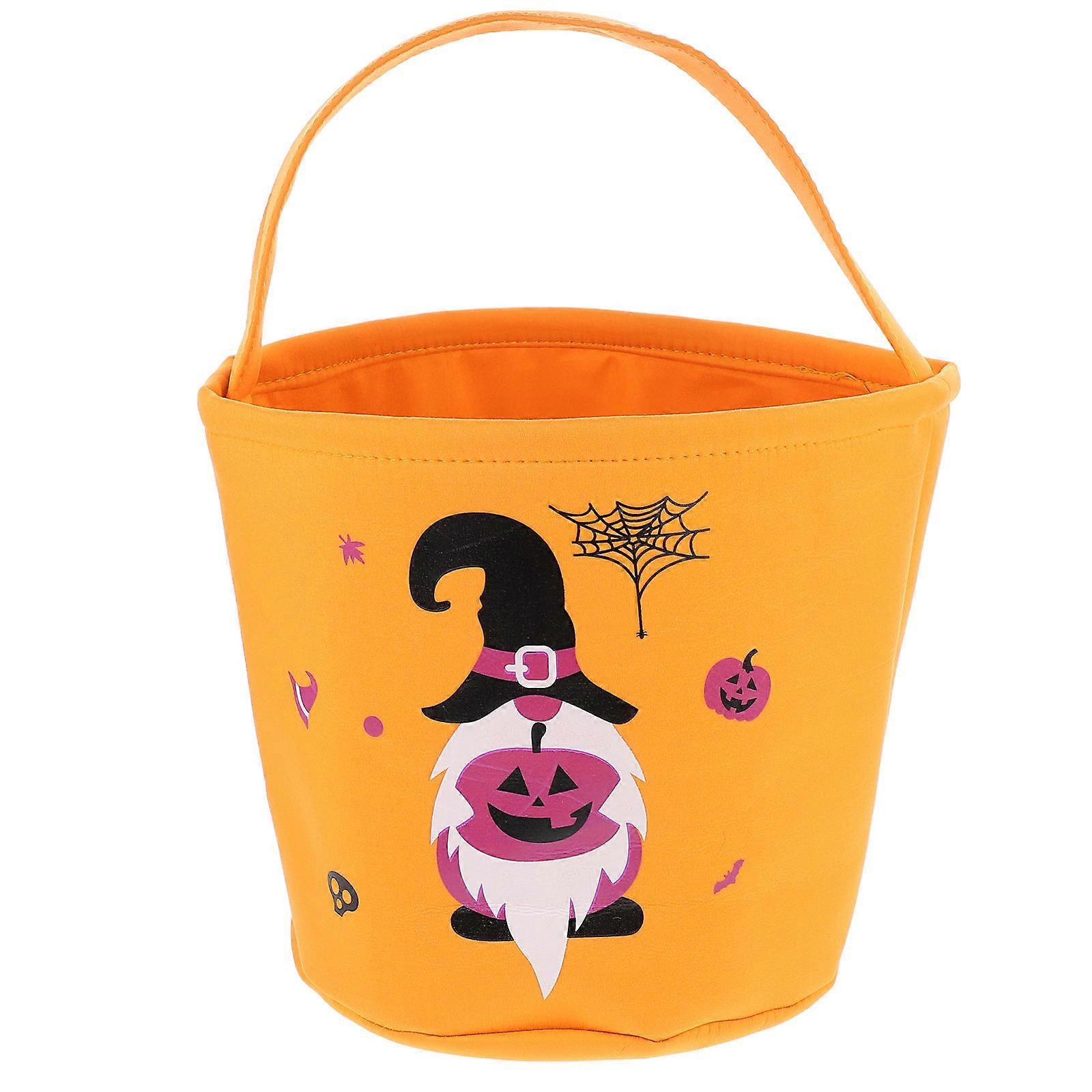 Halloween Portable Candy Bag Orange 24x22cm For Kids 1Pc