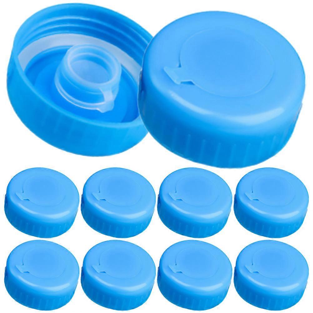 Reusable Water Jug Caps 10Pcs for Refilling Water Containers Round Spill-Proof Sealing Lids in Blue