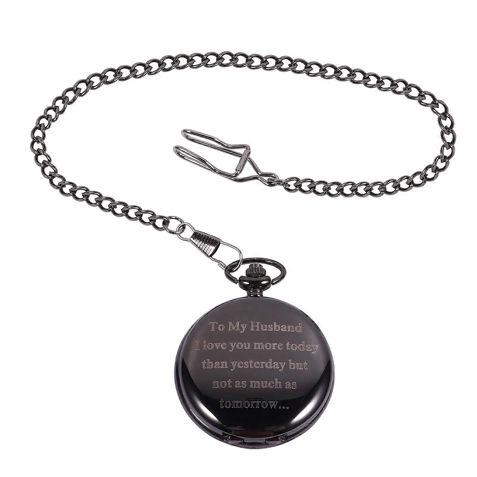 Mechanical Quartz Pocket Watch With Chain Time Display For Accessories And Jewelry Assorted Color 1Pcs