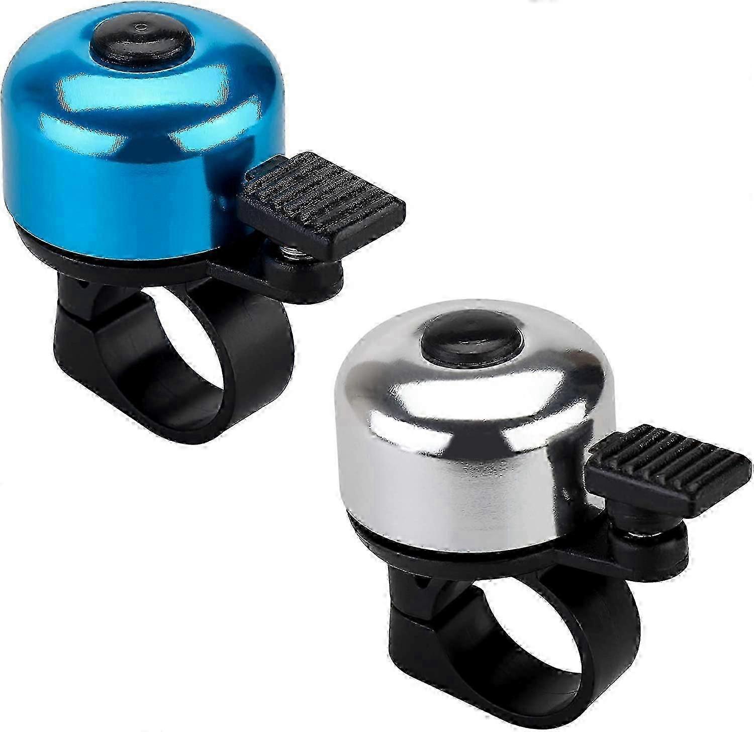 Yol ve dağ bisikletleri için yüksek ve net sesli bisiklet zili, şık mavi ve gümüş tasarım, herhangi bir bisiklet tutkunu için mükemmel