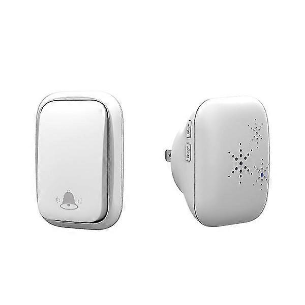 Wireless self-sufficient doorbell without battery required, range up to 200 m, 38 ringtones, 3 volume levels (white)