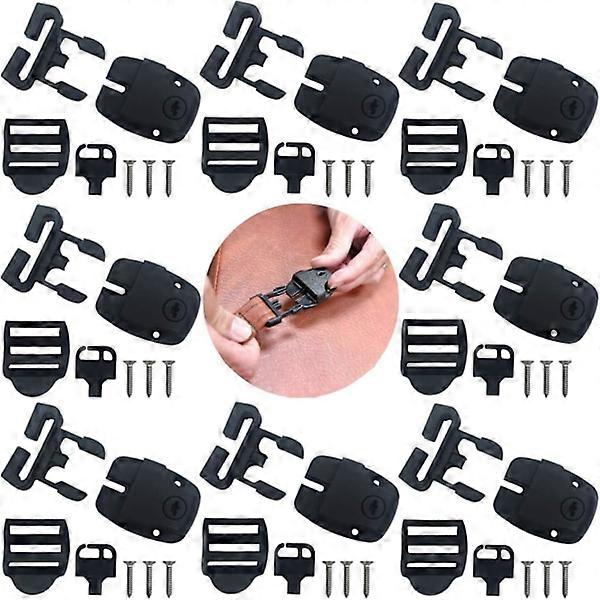 8 Set Hot Tub Cover Clips Replacement Latch Repair Kit With Track, Lock Clamp Lock with Keys and Hardware (8-pack)