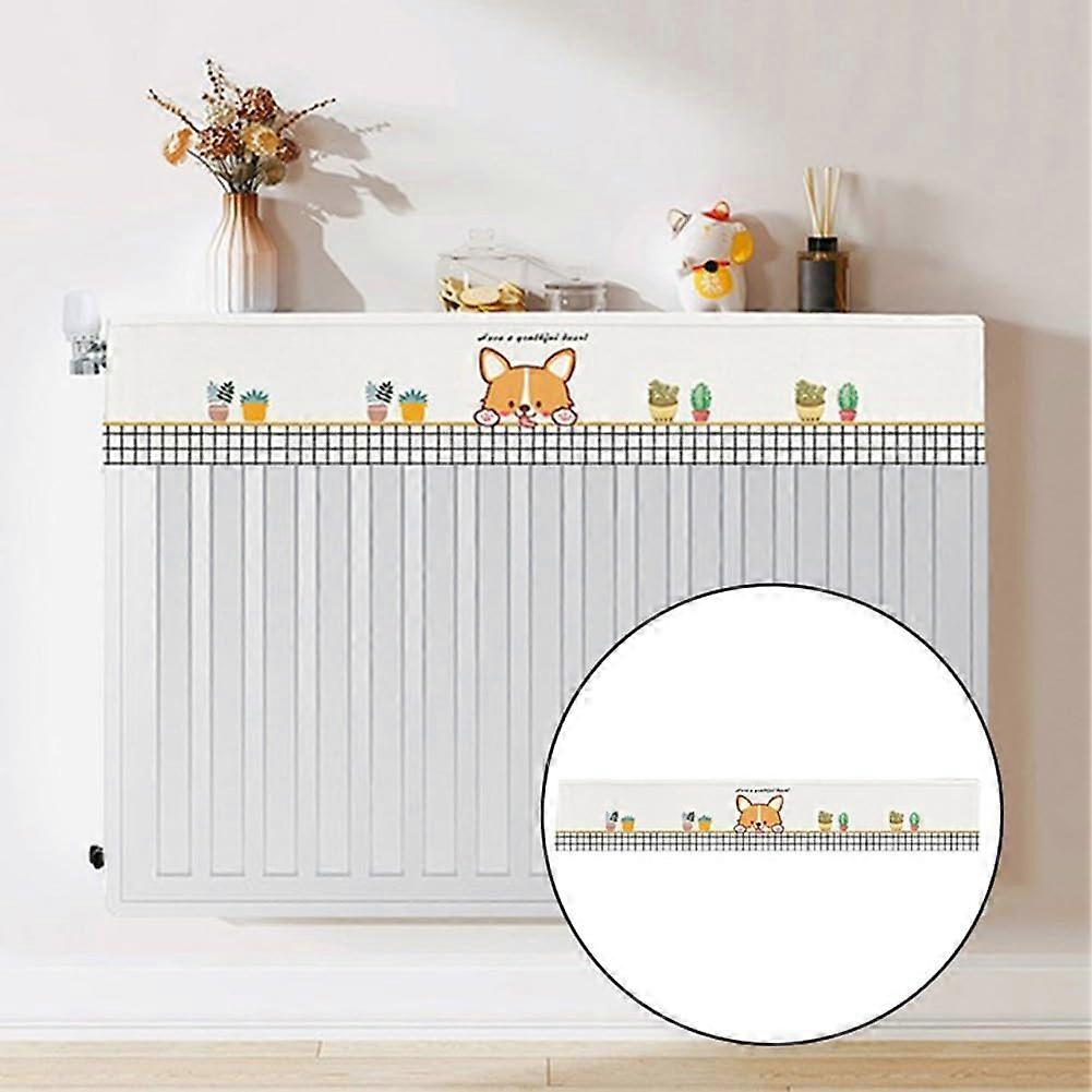 Linen Radiator Dust Cover 200cm Decorative Protective Barrier with Breathable Fabric Easy Installation Multiple Sizes