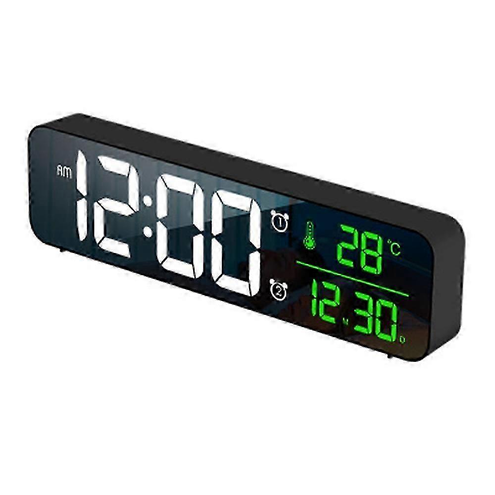 Digital Alarm Clock, Led Alarm Clock Digital Mirror Wall Clock Large Digits Table Clock Wi