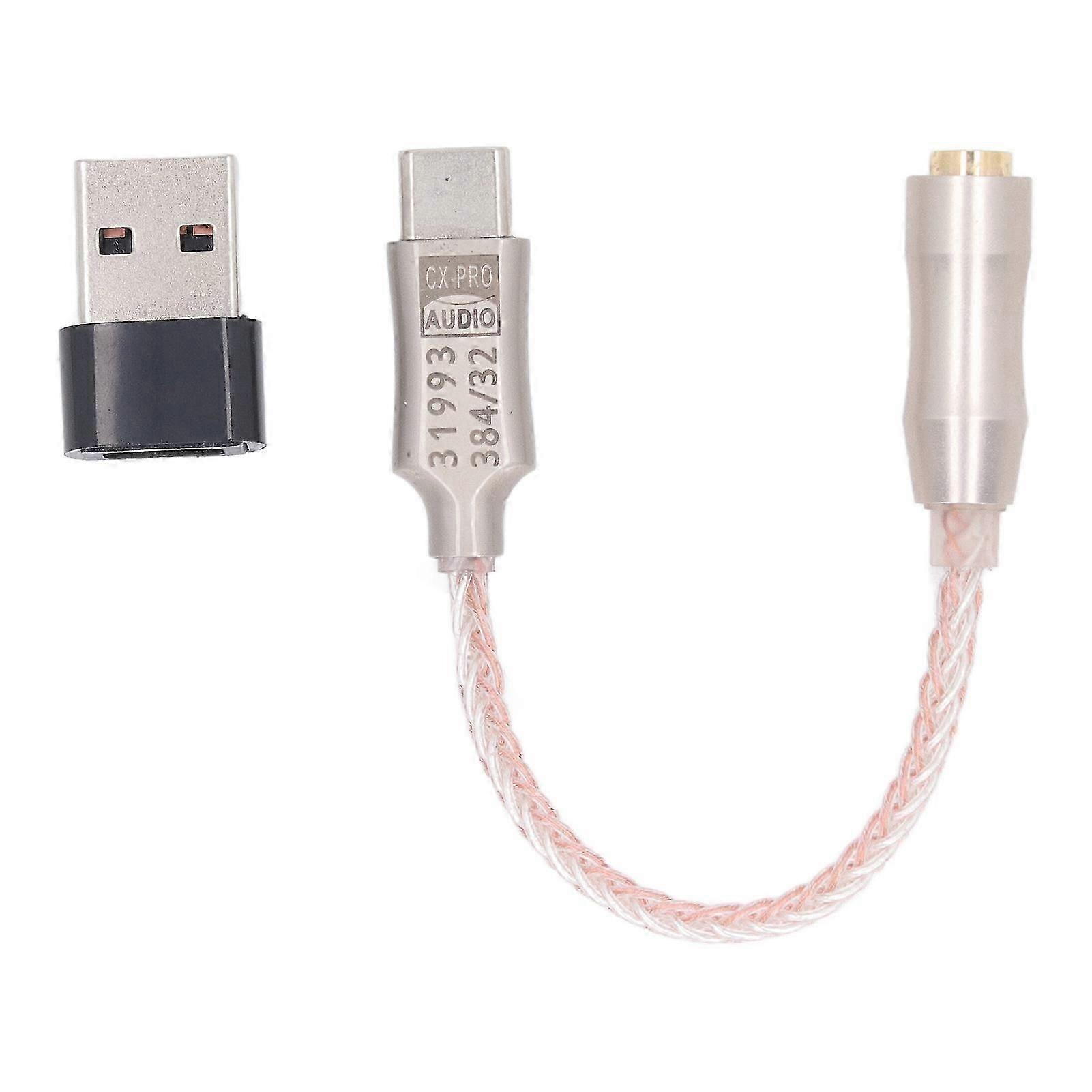 USB to 3.5mm Adapter Excellent Sound Decoding and Stable Transmission Type C DAC Cable