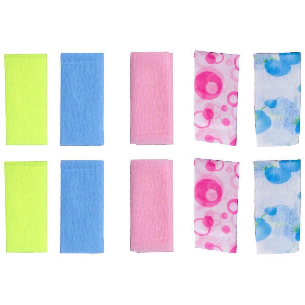 10Pcs Back Scrubber For Shower Bathing Cleaning Tool Assorted Color Long Bubble Towel 90x30x0.2Cm Skin Exfoliation