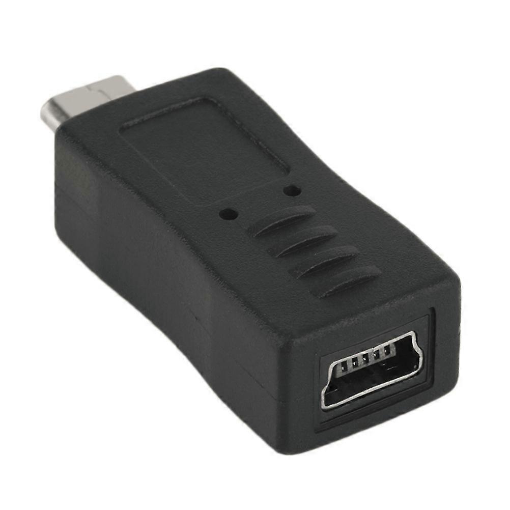 Durable Plastic Micro USB Female to Mini USB Male Adapter for Computer Black Portable 2Pcs