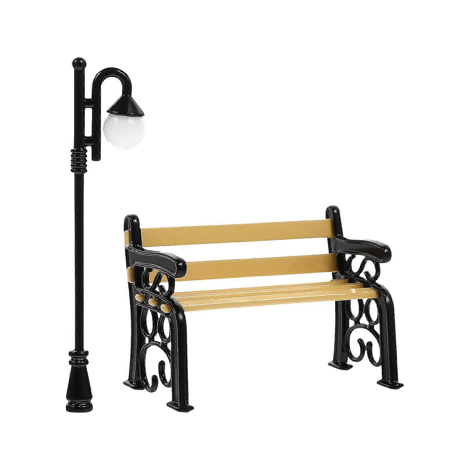 Miniature Bench Furniture For Doll House Decoration Ideal For Kids Indoor Tabletop Display Multi Colored 1 Set