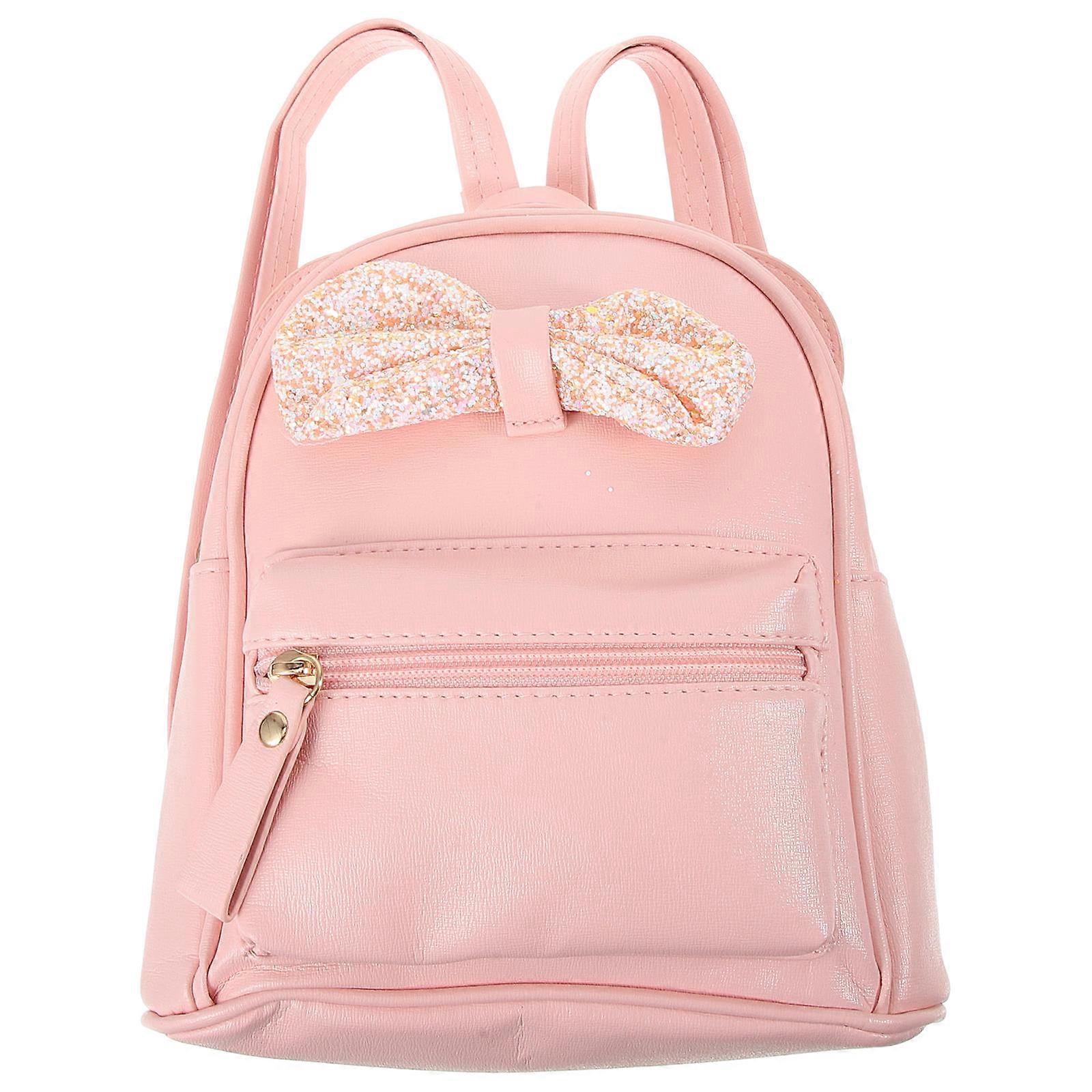 Lovely Backpack Pink PU Compact Storage for Kids Stylish Backpack Versatile Use