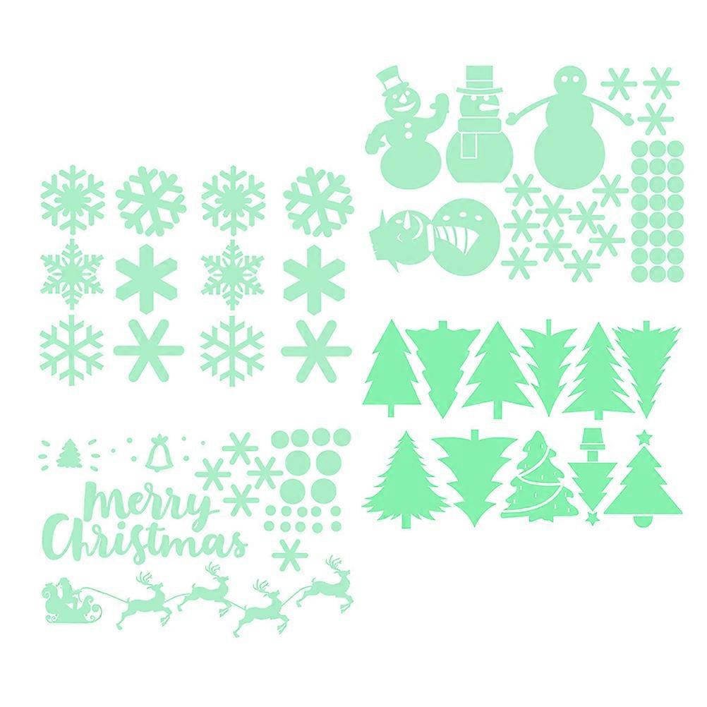 クリスマススタイルの壁の装飾漫画の壁のデカール蛍光ガラスステッカーの4枚の色のアソートカラー休日の集まりに最適