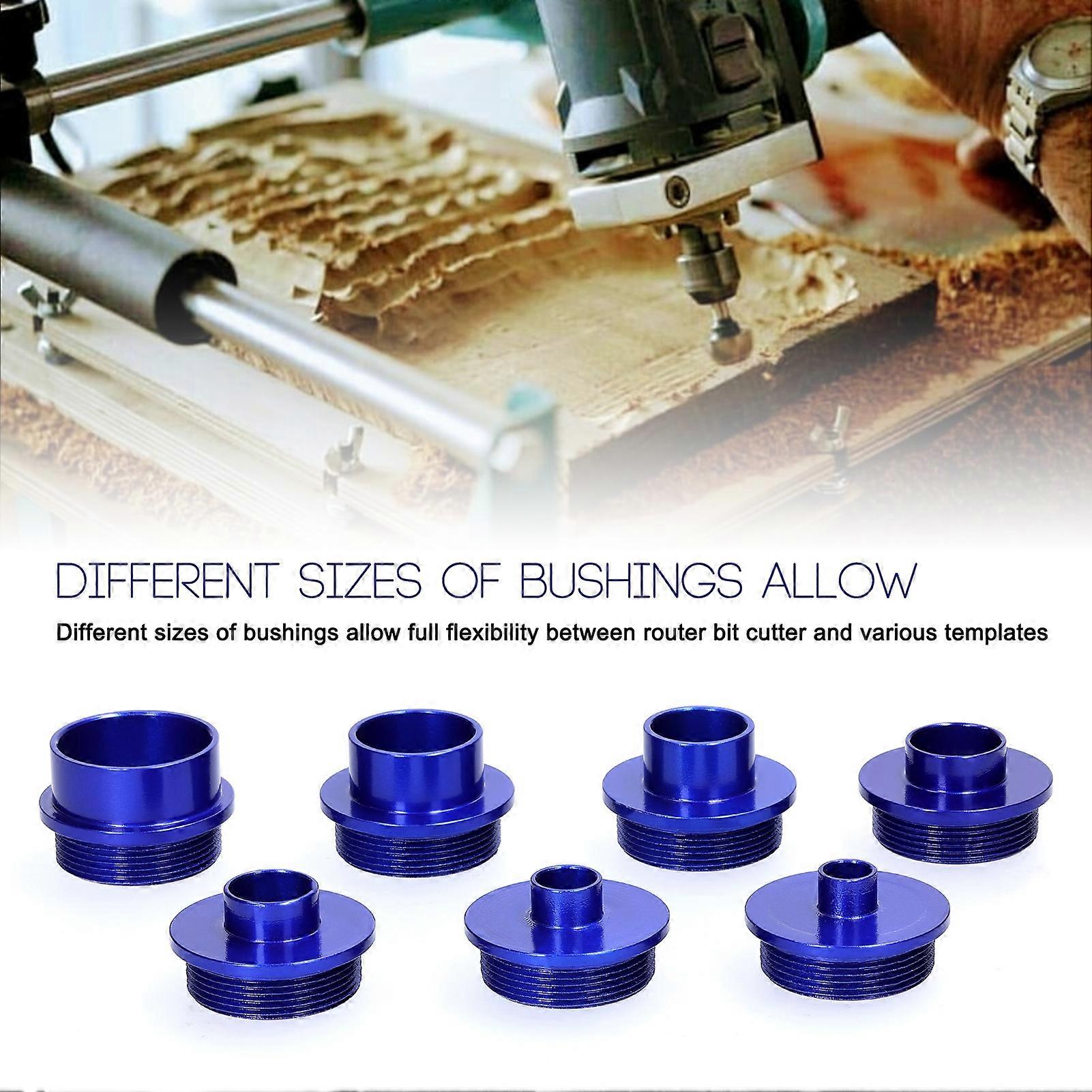 10 Pieces Router Template Guide Bushing Aluminum Alloy Engraving Machine Axle Sleeve for Woodworking