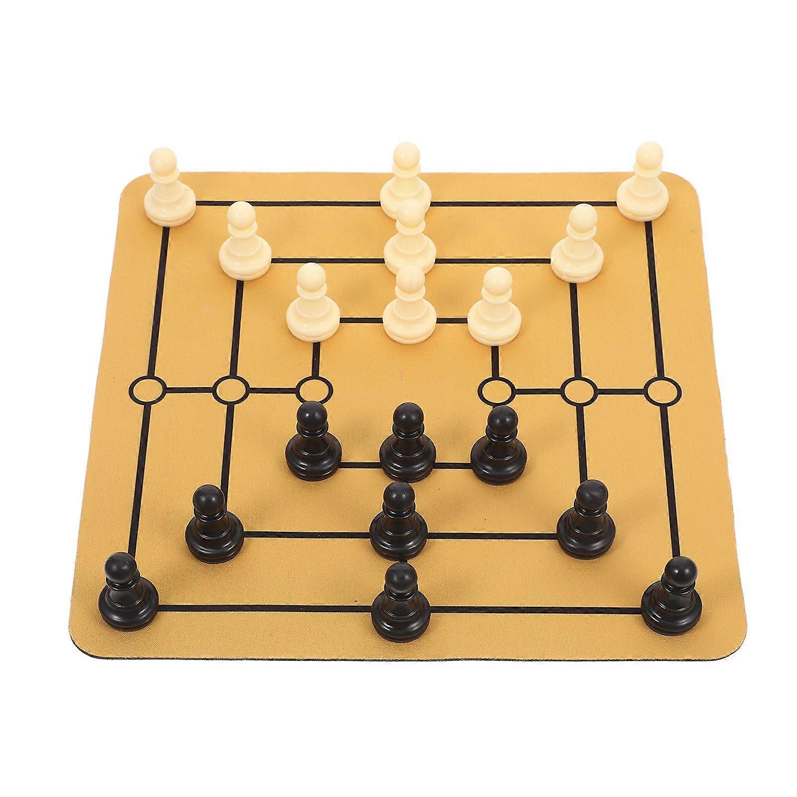1 Set Portable Nine Mens Morris Board Game Set for Family Entertainment Traditional Tabletop Fun and Gathering Chessboard Fun for All Ages