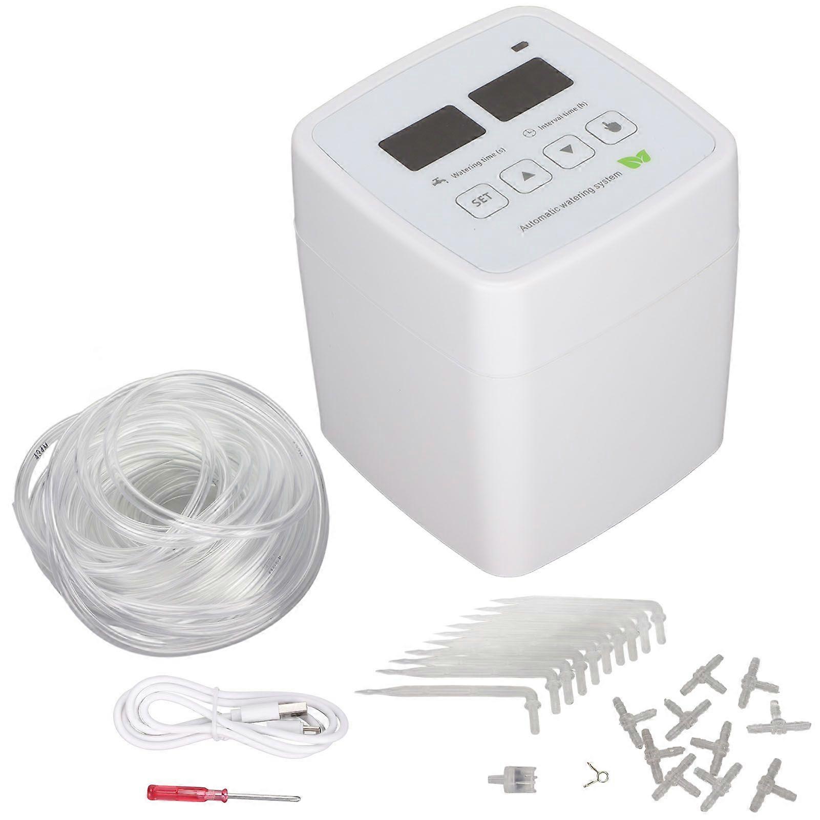 Houseplants Automatic Watering System 2.5m Head Automated Self Watering Timer Device for Garden Flower Beds Patios