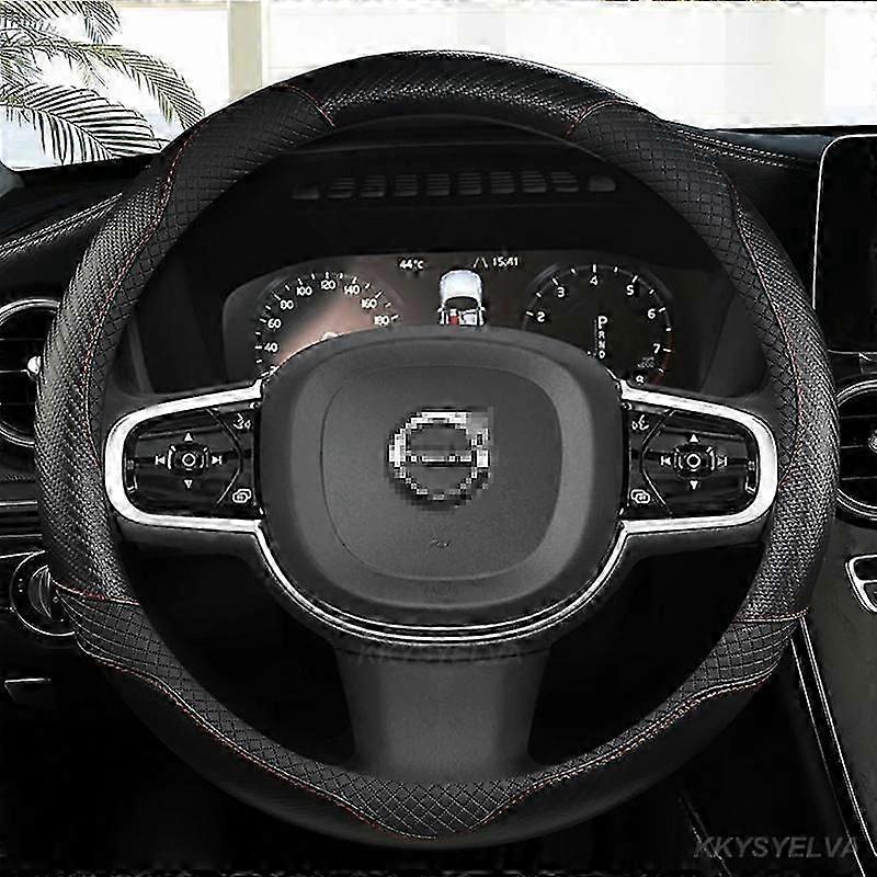 Carbon Fiber Δερμάτινο Κάλυμμα Τιμονιού Αυτοκινήτου Αντιολισθητικό για Volvo XC40 XC60 XC90 V40 S90 S80 S60 S40 Αξεσουάρ εσωτερικού αυτοκινήτου