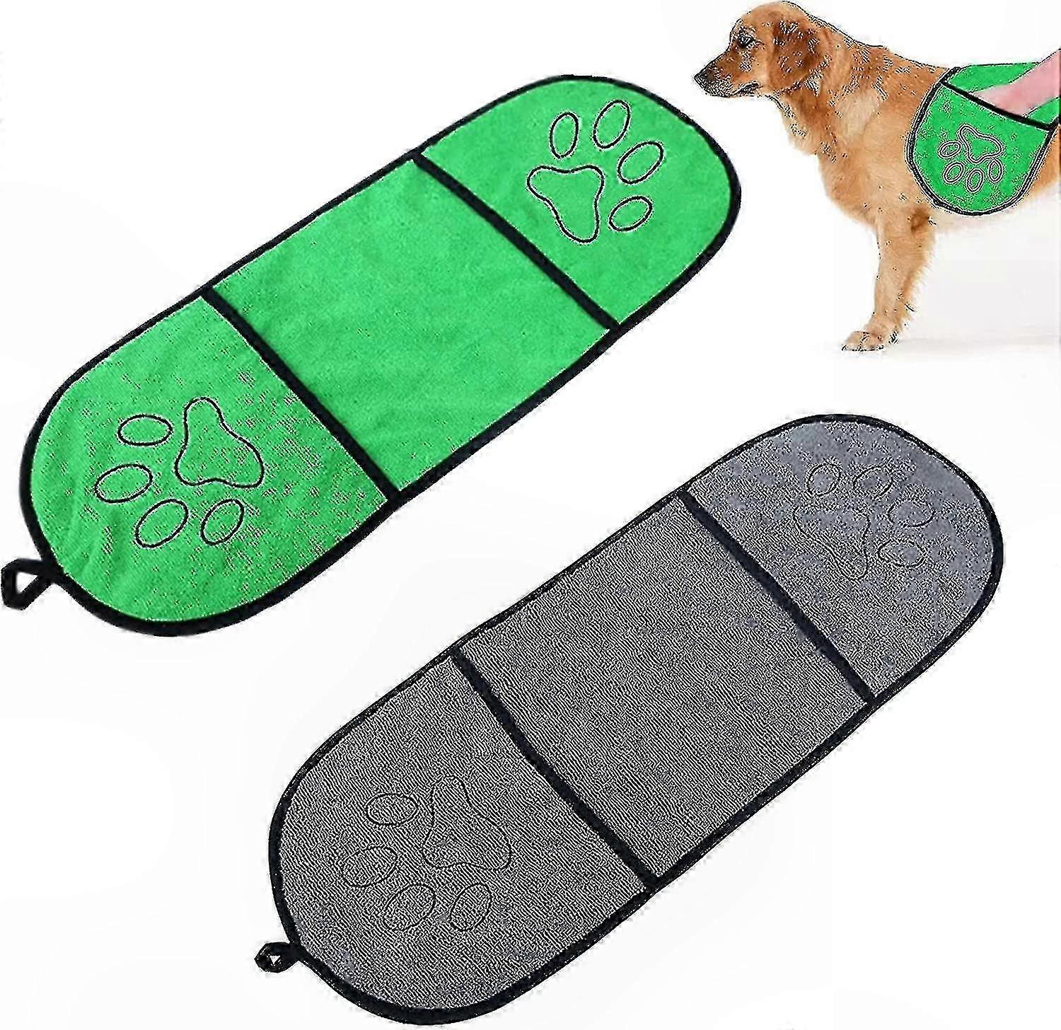 Microfiber Dog Bathrobe Set - 2 Pack Super Absorbent Towels for Pets