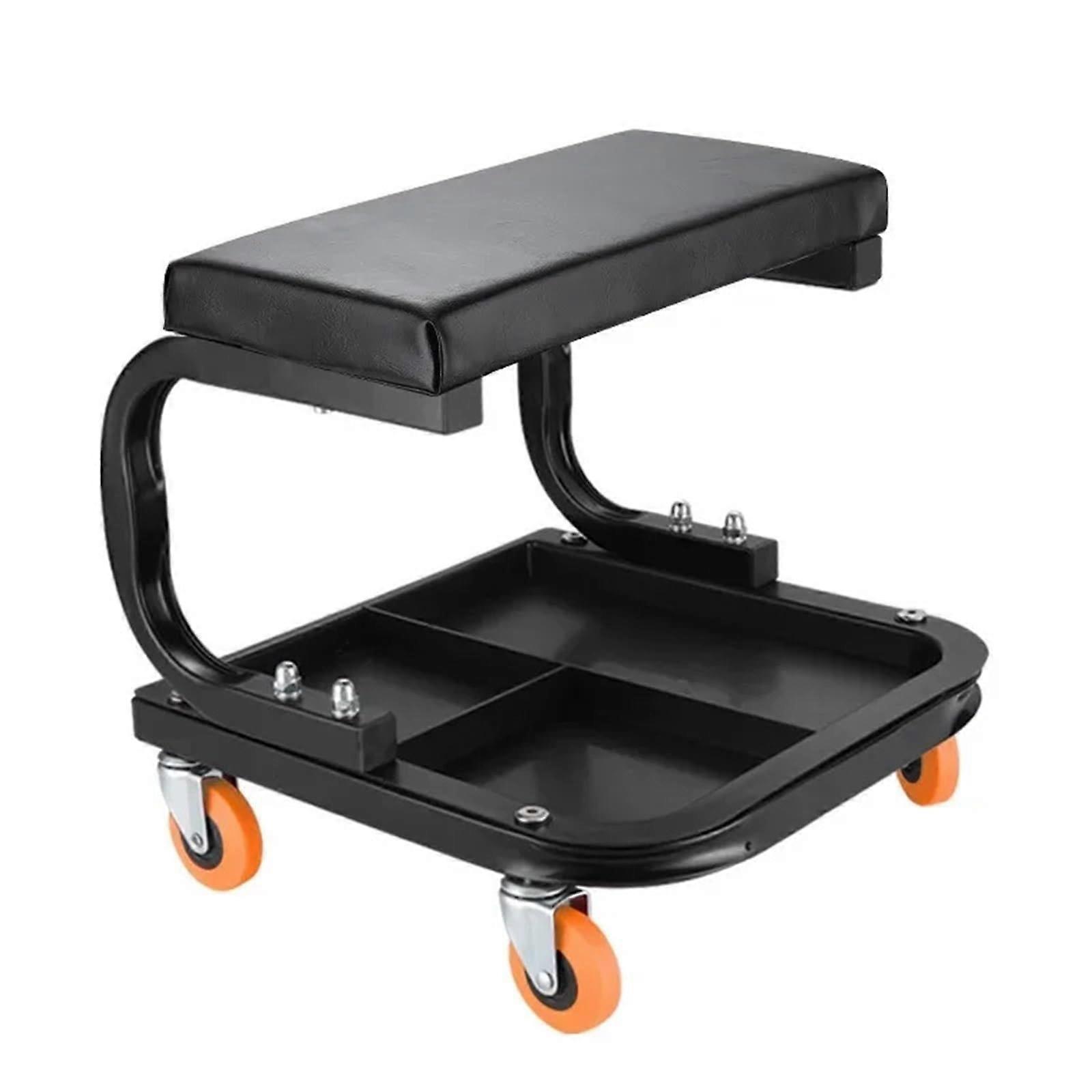 Workshop Rolling Stool Mechanic Chair 4 Wheels Tray Tools Car Tool