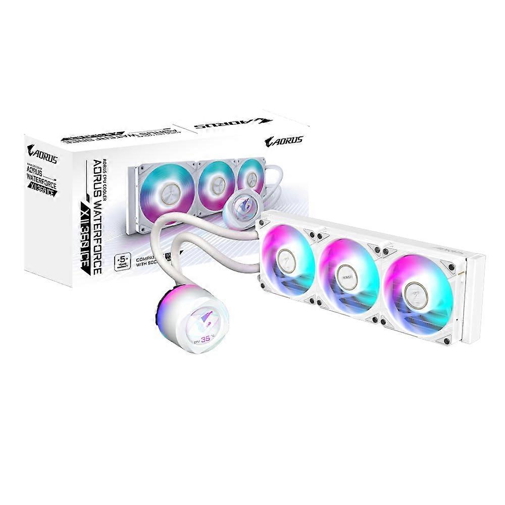 AORUS WATERFORCE X II 360 ICE AIO Liquid CPU Cooler, 3x120mm ARGB Fans, LCD, Intel LGA 1851/AMD AM5, 6Y