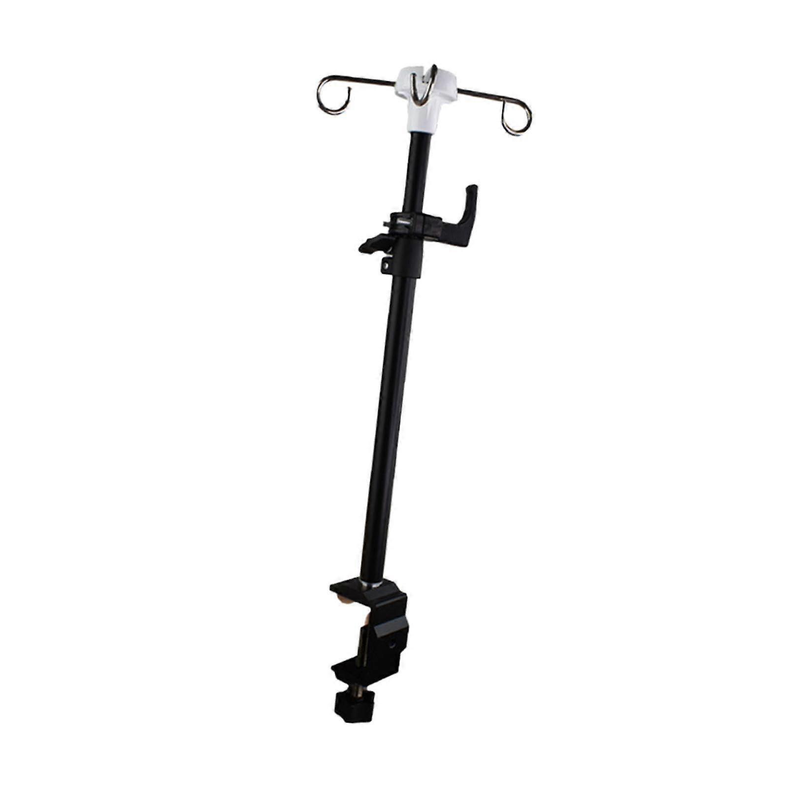 Drip Bag Stand With 4 Hooks, Nightstand Clamp For Infusion Stands, IV Pole Accessory