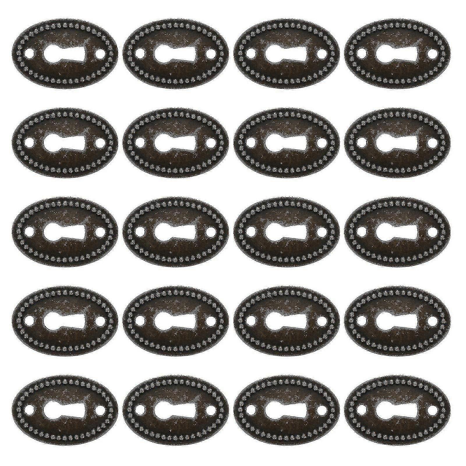20pcs Oval Decorative Keyhole Cover Keyhole Escutcheon Plate For Dresser Drawer