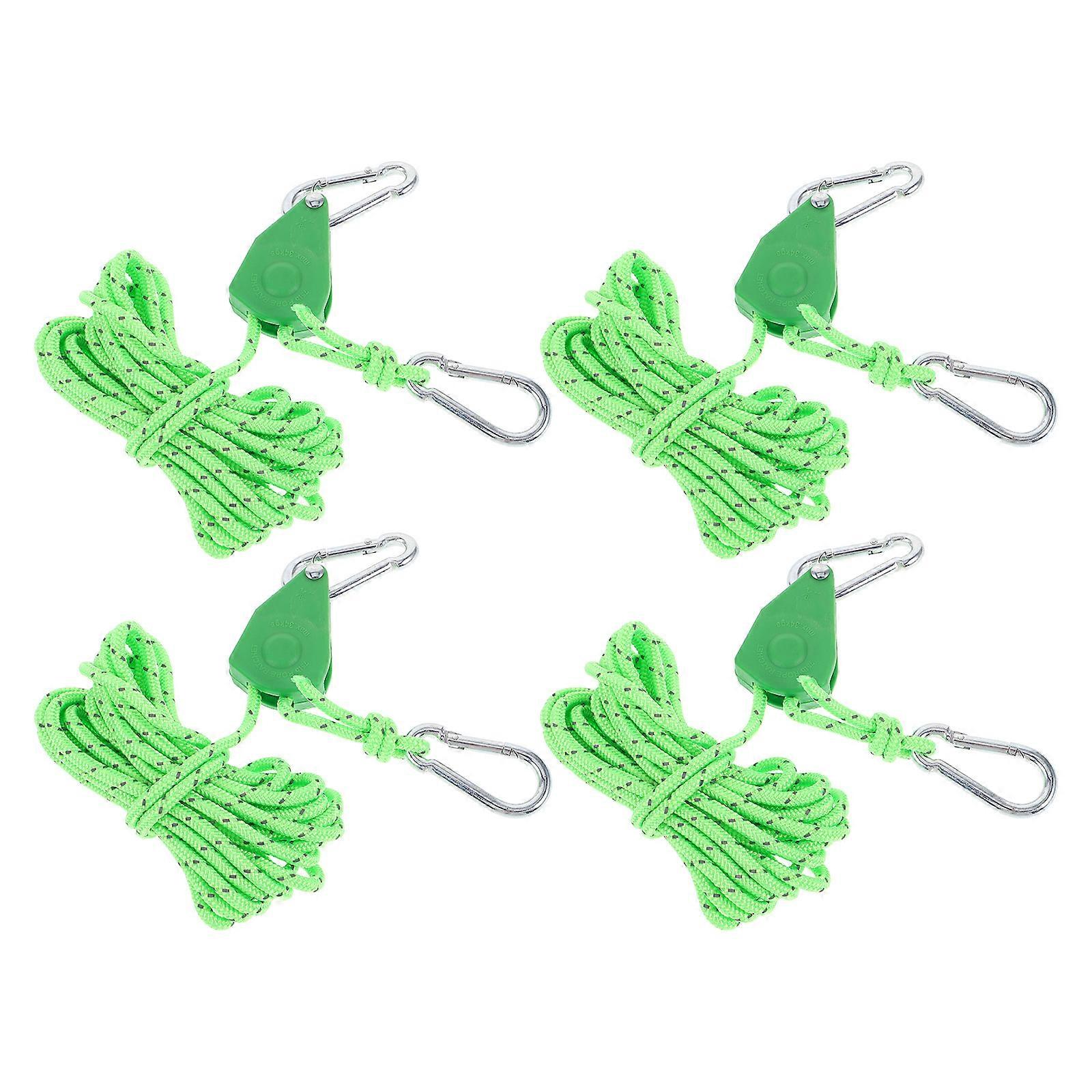 Reflective Tent Wind Rope with Tensioner Pulley for Camping, Hiking, and Outdoor Use – Enhanced Stability Rope Bundle