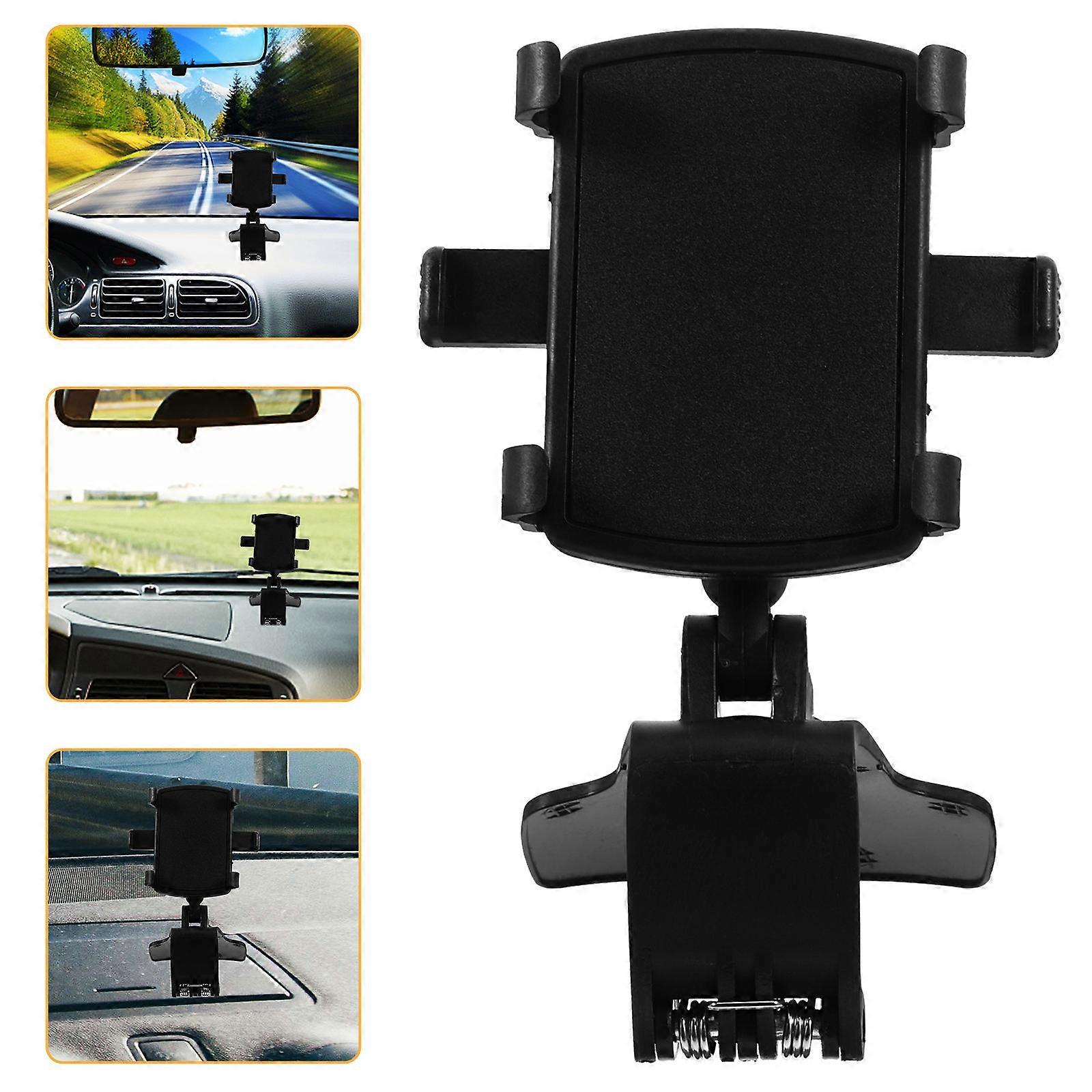 Mobile Holder Vehicle Dashboard Drivers Abs Black Support Device Compatibility 1Pack