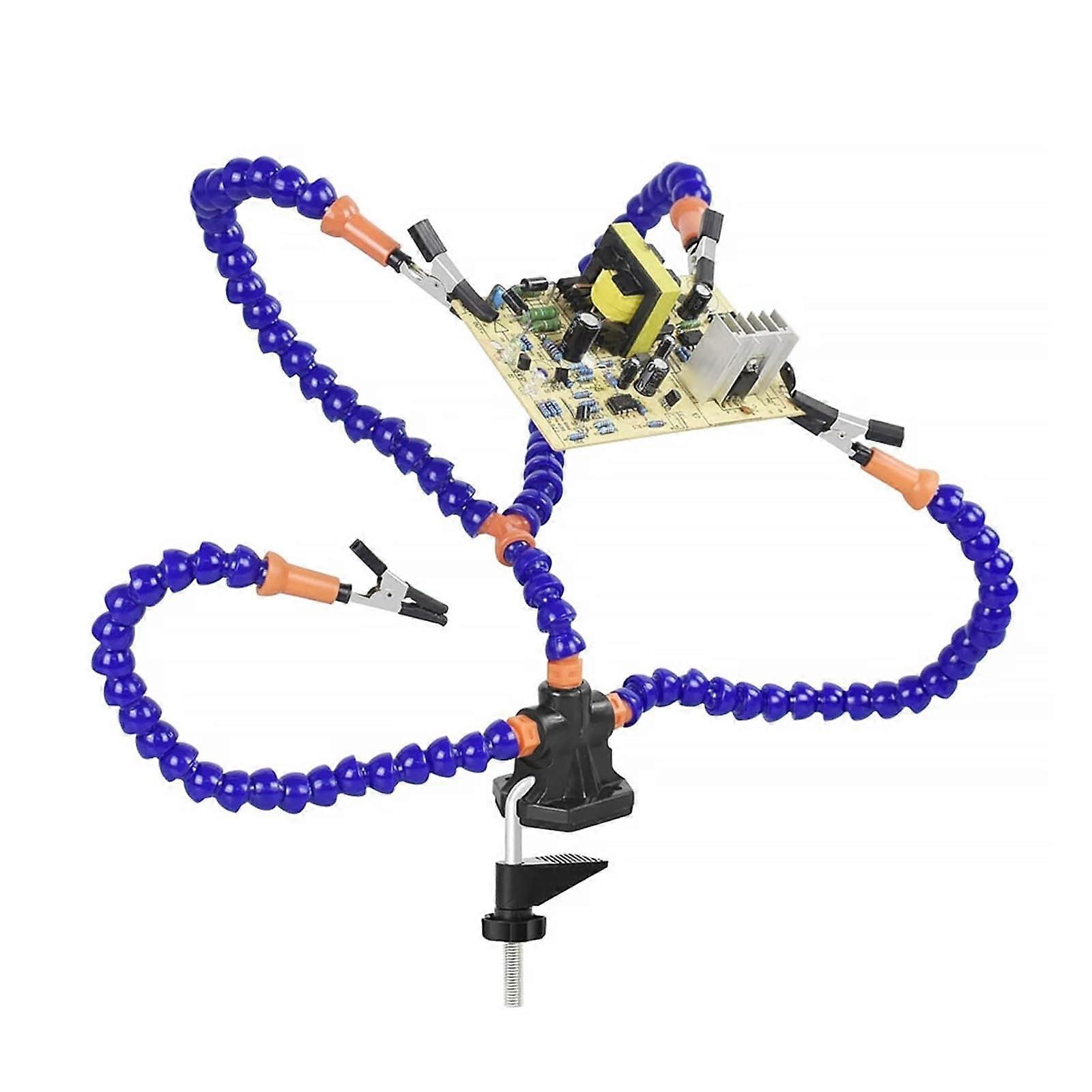 The Third Hand Universal arm with Screw Vise Fourjaw Soldering Table Tool Bracket PCB Table Welding Bracket(Y4BEXSblue) Ref: 9763