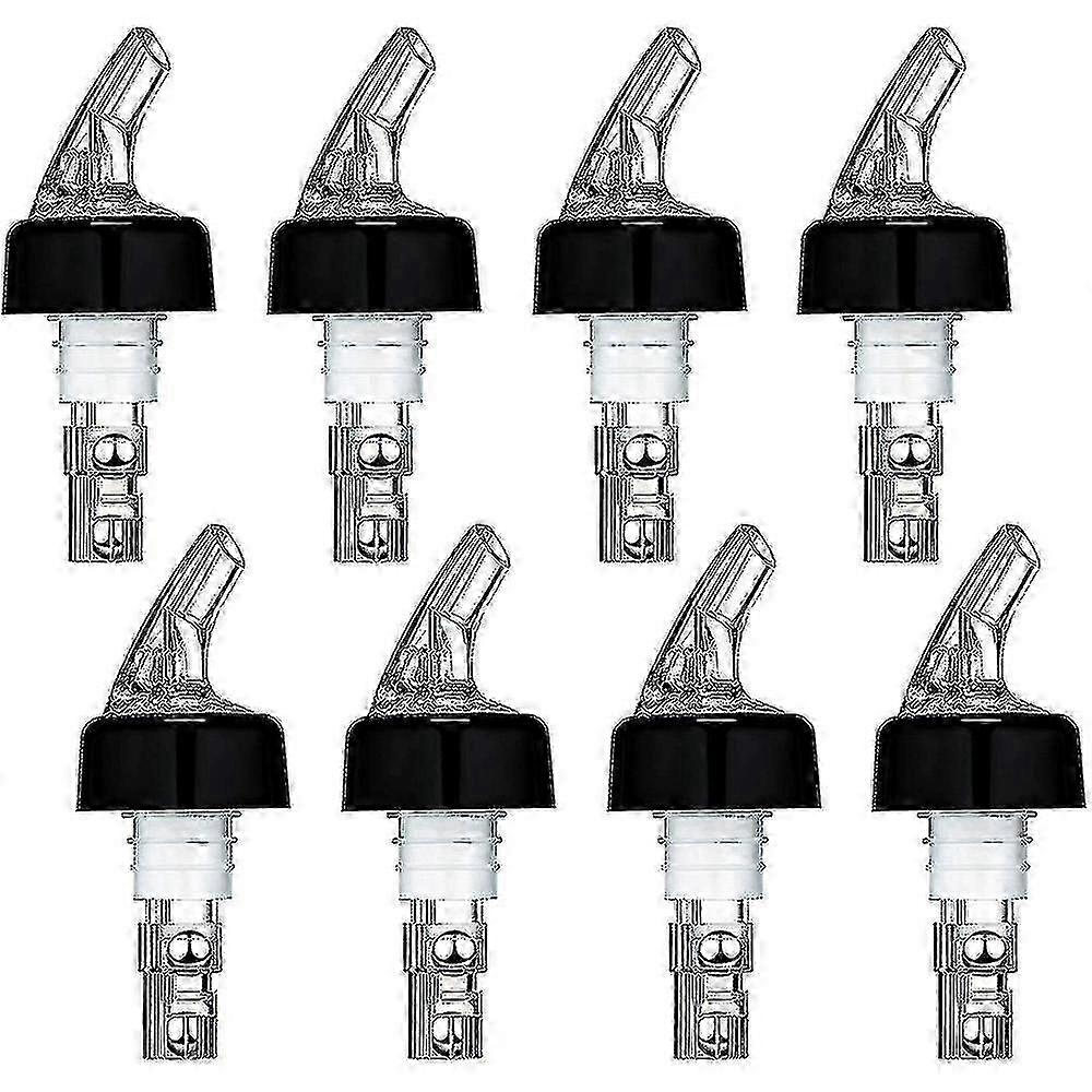 8Pcs Vertedores de botellas medidos automáticamente con pico cola y collar para botellas de licor y vino - Accesorios para dispensadores sin goteo