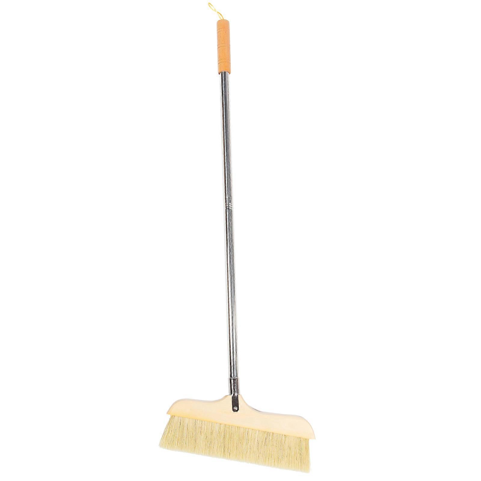 Khaki Broom with Soft Bristles and Stainless Steel Handle for Easy Cleaning at Home 18.5 Inches