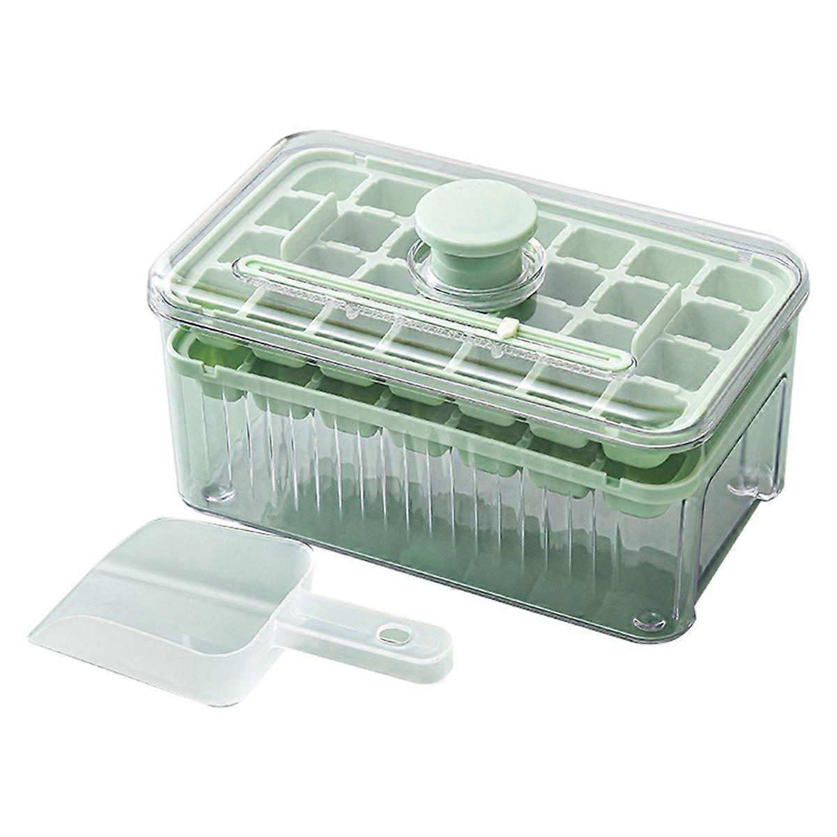 Ice Trays for Freezer Tray with Lid and Bin 56PCS Trays with Ice Scoop for Whiskey Cocktail Coffee-B