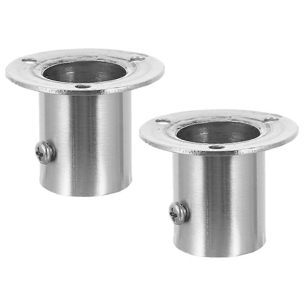 Sturdy Stainless Steel Closet Rod Holder for DIY Use Elegant and Rustproof 2 Pieces