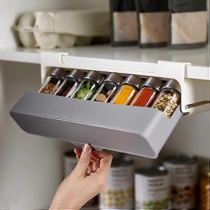 Spice Rack, for Seasoning Bottle, Cabinet Organizer, Hanging Condiment Jar Holder, Free Punching