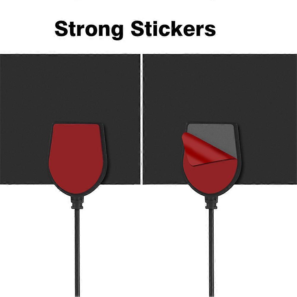 Thin Flat Indoor Digital HDTV Antenna 80 Miles Range 10ft Cable Black