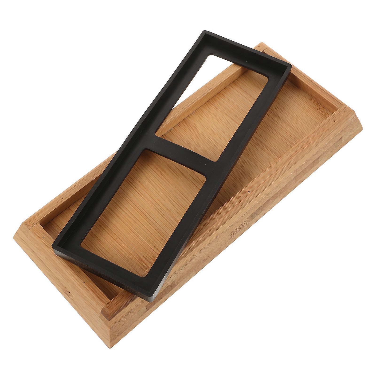Sharpening Stone Holder Bamboo Whetstone Base for Kitchen 5Sets