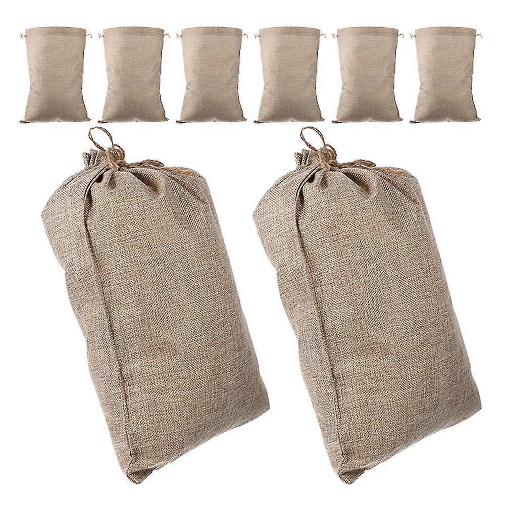 Reusable Drawstring Vegetable Bags Burlap Material 24Pcs Pack
