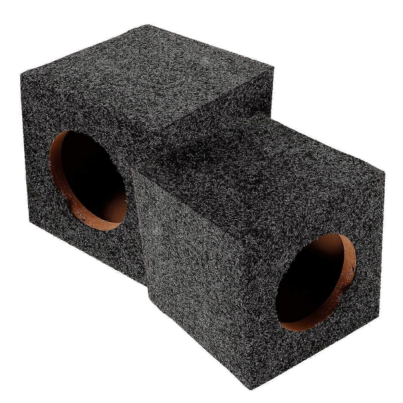 Black Square Subwoofer Box for Car Speaker Refitting - DIY Enthusiast Supply, 17.5x17x17cm Size, 1 Pair