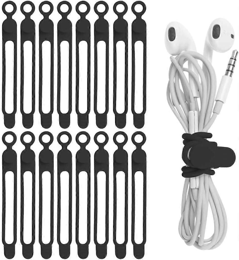 16Pcs Silicone Cable Straps Wire Organizer for Bundling Earphone